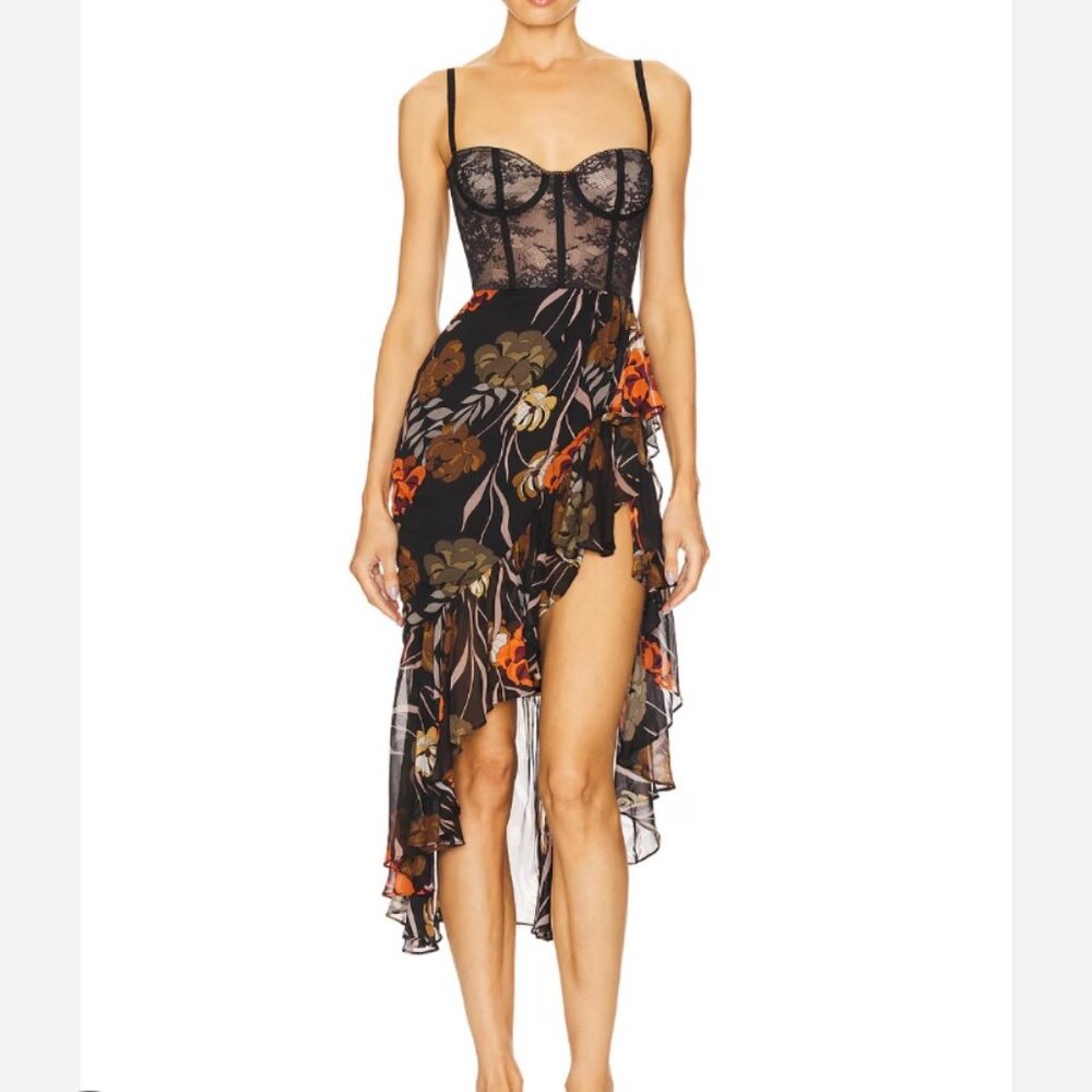 REVOLVE KATIE MAY TAKE A SIP MIDI DRESS NWOT MED